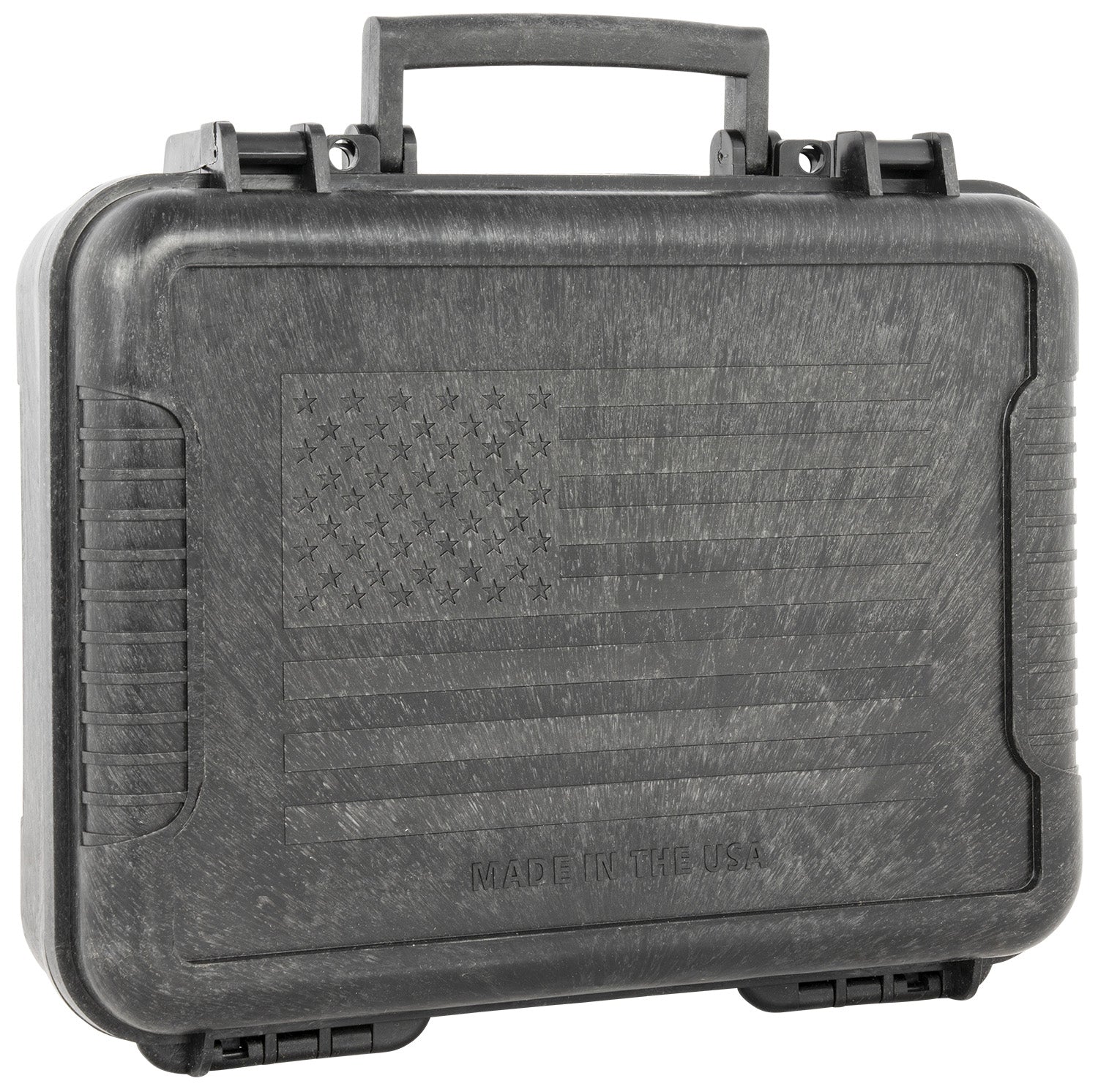 Outdoor Connection 10017 11" Polypropylene Pistol Case Black with US Flag Snap Latches