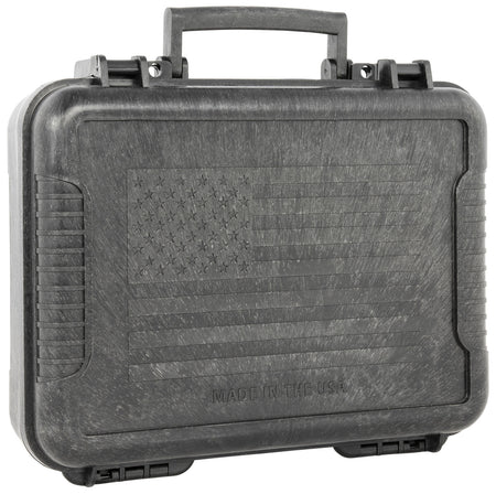 Outdoor Connection 10017 11" Polypropylene Pistol Case Black with US Flag Snap Latches