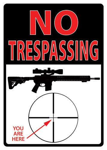 Rivers Edge Tin Sign - Trespassing You're Here, 12"x17"