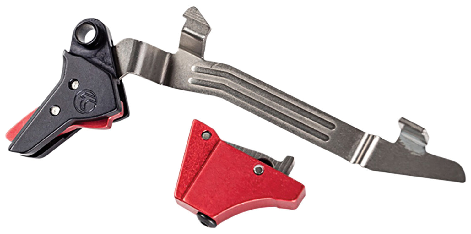 Timney Triggers Alpha Competition Straight Trigger – Glock Gen3-4 Large Frame, Red Finish