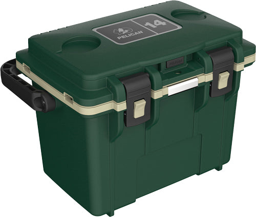 Pelican IM 14Qt Hunter Green Tan Cooler Dry Storage