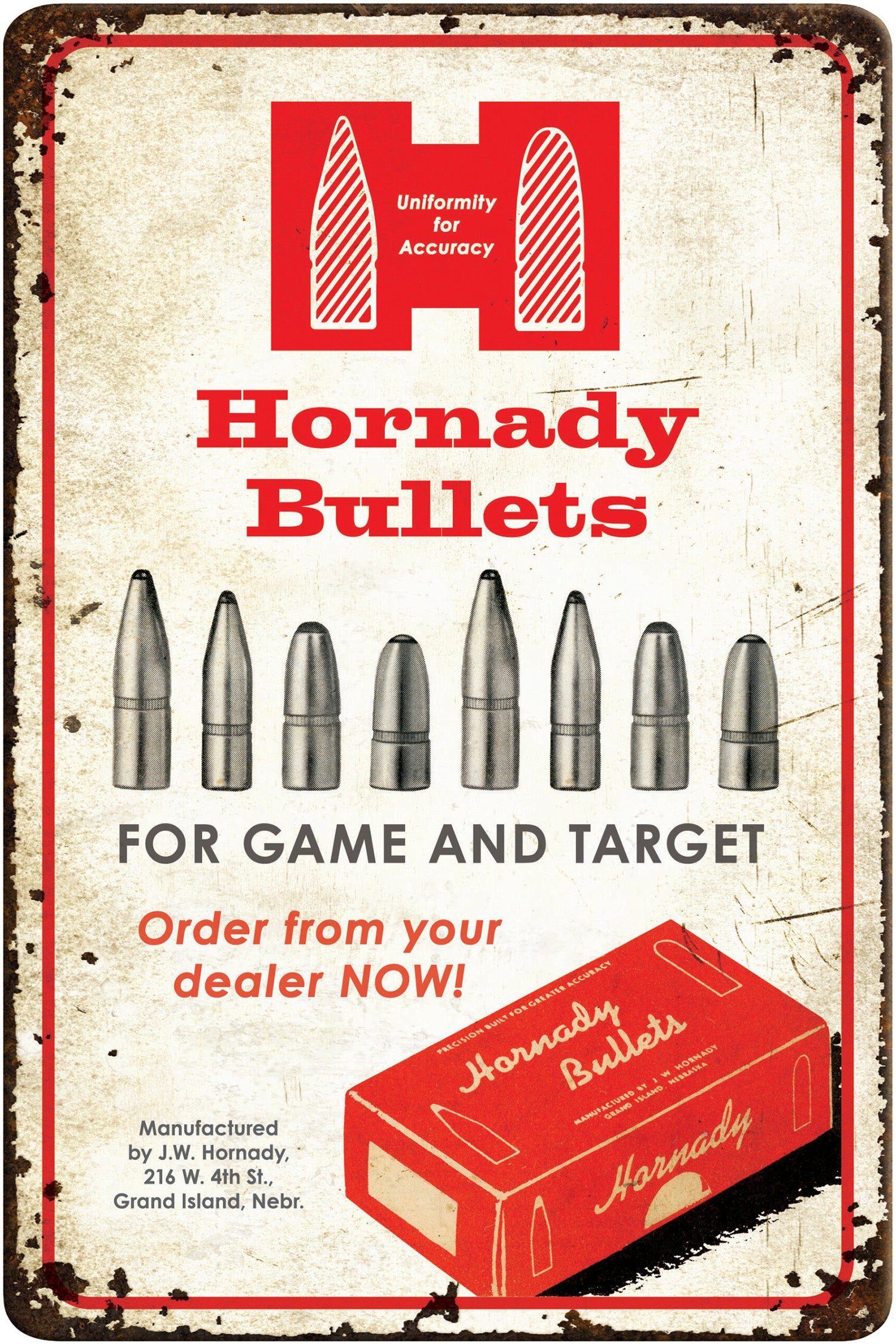 Hornady 99145 Bullets Decorative Aluminum Sign 12" x 18"