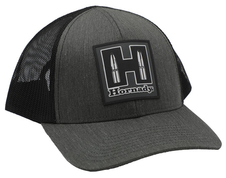 Hornady Gray and Black Structured Mesh Hat Hornady Branding