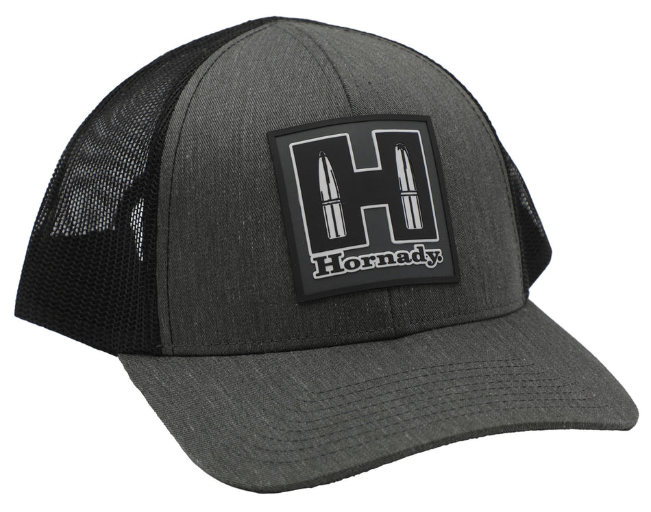 Hornady Gray and Black Structured Mesh Hat Hornady Branding