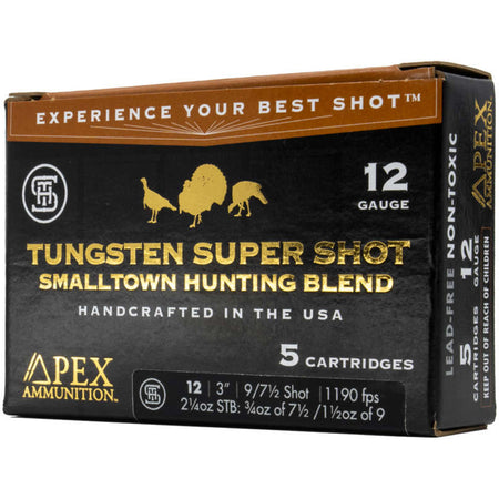 Apex 12 Gauge Shotgun Ammo Turkey TSS Smalltown Hunting Blend 3.5 in 2-1/2 oz #7.5 / 9