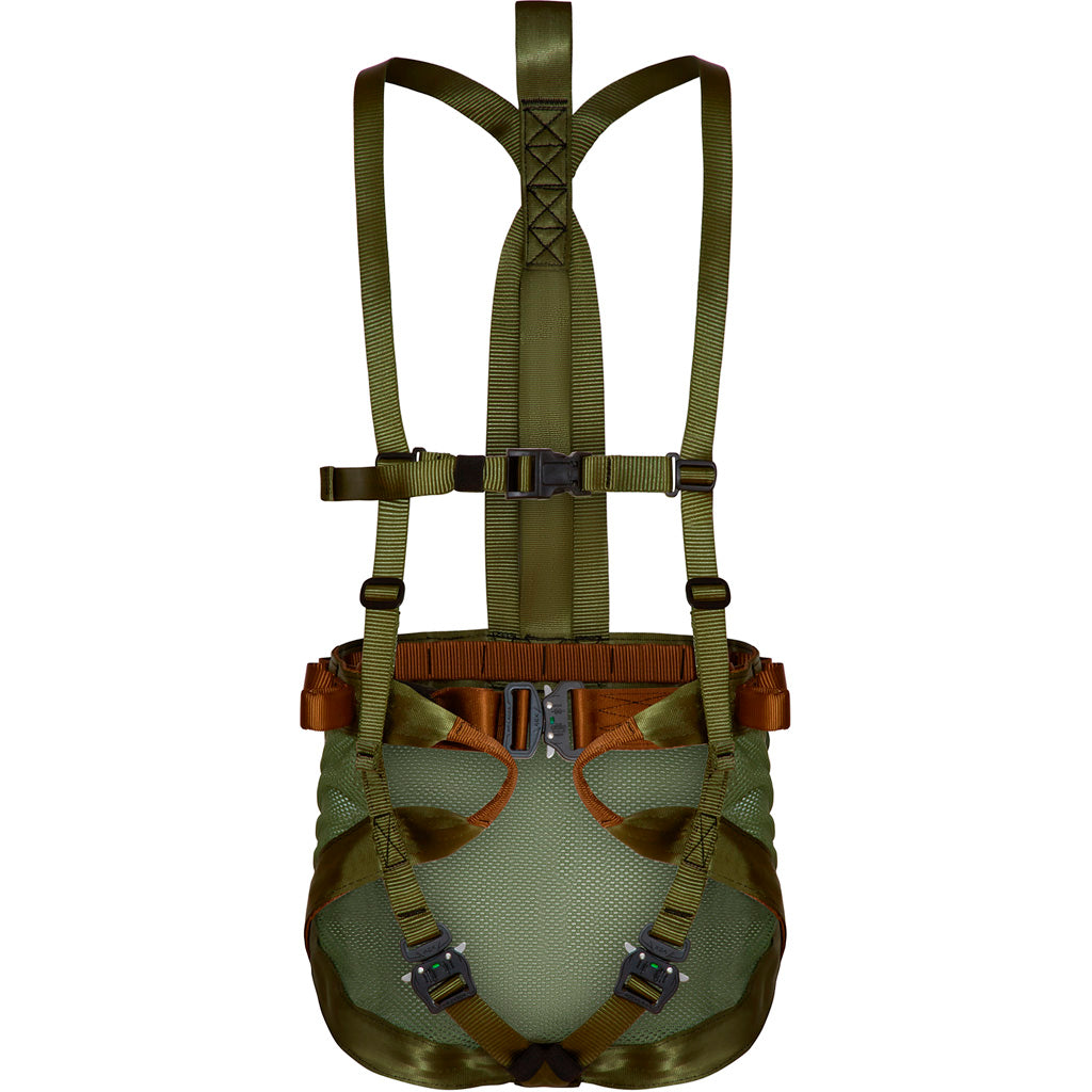 XOP Mondo Treestand Safety Saddle Harness with Carabiners and Ropes