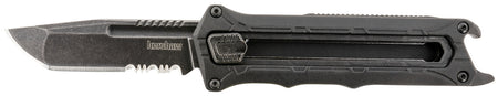 Kershaw 1195 Interstellar Manual OTF Knife 2.70" Tanto Blade, Black Oxide Blackwash Finish, Textured Nylon Handle with Bottle Opener and Clip