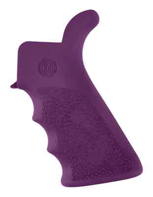 Hogue AR-15 Over Molded Rubber Beavertail Grip Purple With Finger Grooves