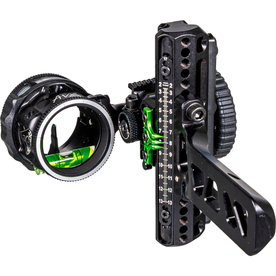 Axcel Driver Plus AVX-31 Slider Sight Bridge-Lock .010 Green Fiber 1-Pin RH Stealth BH