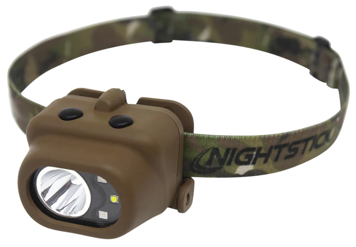 Nightstick NSP-4610C FDE Camo Strap Headlamp Green/Red/White LED Multi-Function 93-Meter Beam Distance