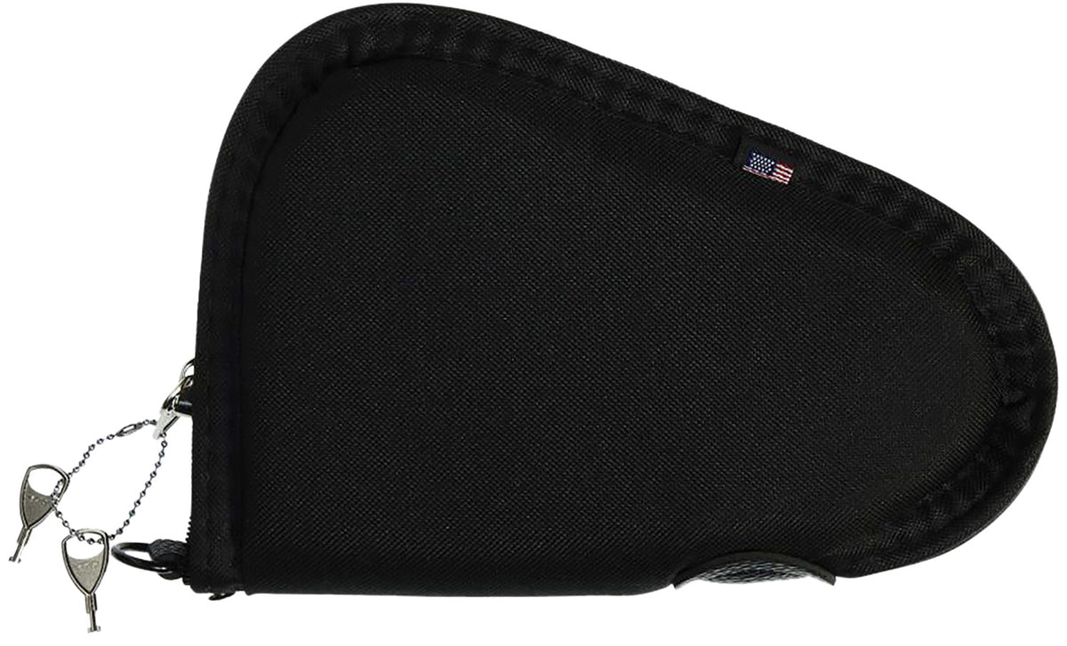 Allen 748 Black Endura Locking Pistol Case 8" YKK Lockable Zipper with Foam Padding & Keys