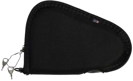 Allen 748 Black Endura Locking Pistol Case 8" YKK Lockable Zipper with Foam Padding & Keys