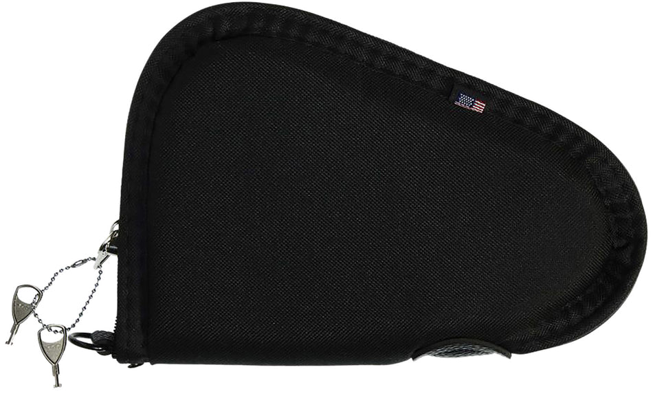 Allen 748 Black Endura Locking Pistol Case 8" YKK Lockable Zipper with Foam Padding & Keys