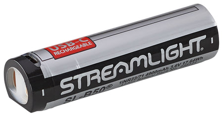 Streamlight 22111 SL-B50 Li-Ion USB-C Rechargeable Battery Pack 4900mAh Silver/Black, Single