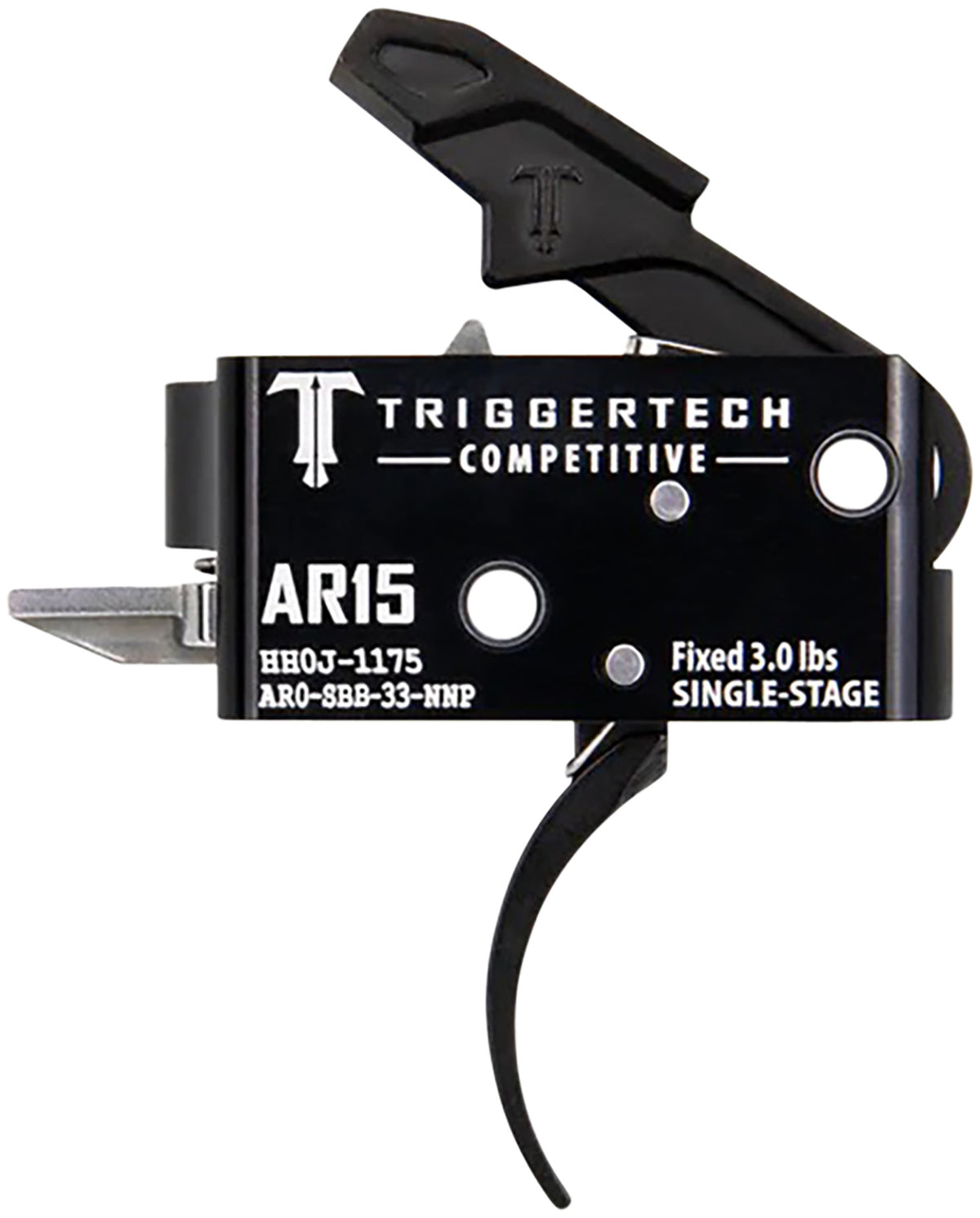 TriggerTech AR0SBB33NNP AR-15 Competitive Pro Curved Trigger, Single-Stage 3 lbs Fixed