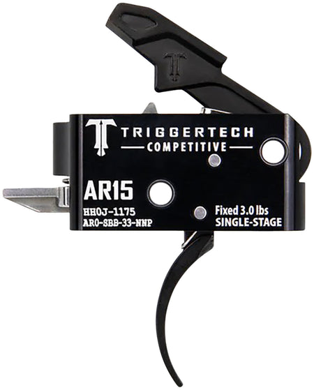 TriggerTech AR0SBB33NNP AR-15 Competitive Pro Curved Trigger, Single-Stage 3 lbs Fixed