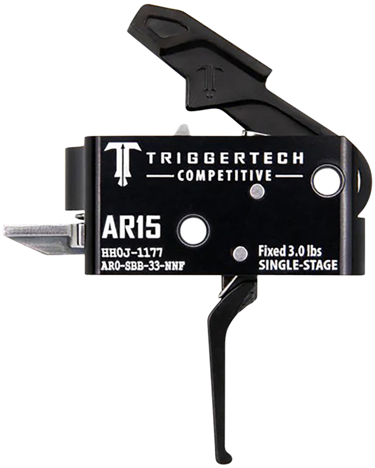 TriggerTech AR0SBB33NNF AR-15 Competitive Flat Trigger, Single-Stage 3 lbs Fixed
