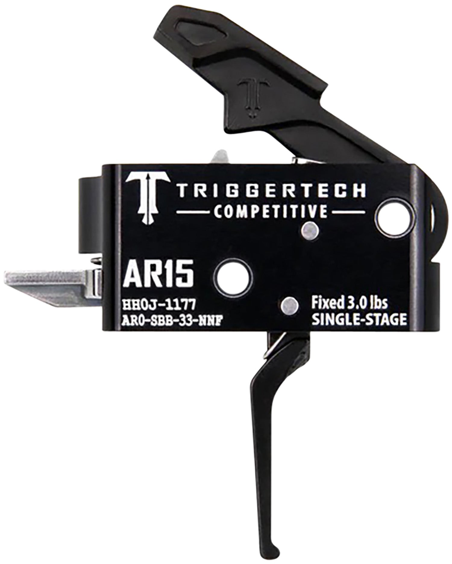 TriggerTech AR0SBB33NNF AR-15 Competitive Flat Trigger, Single-Stage 3 lbs Fixed