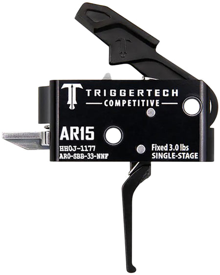 TriggerTech AR0SBB33NNF AR-15 Competitive Flat Trigger, Single-Stage 3 lbs Fixed