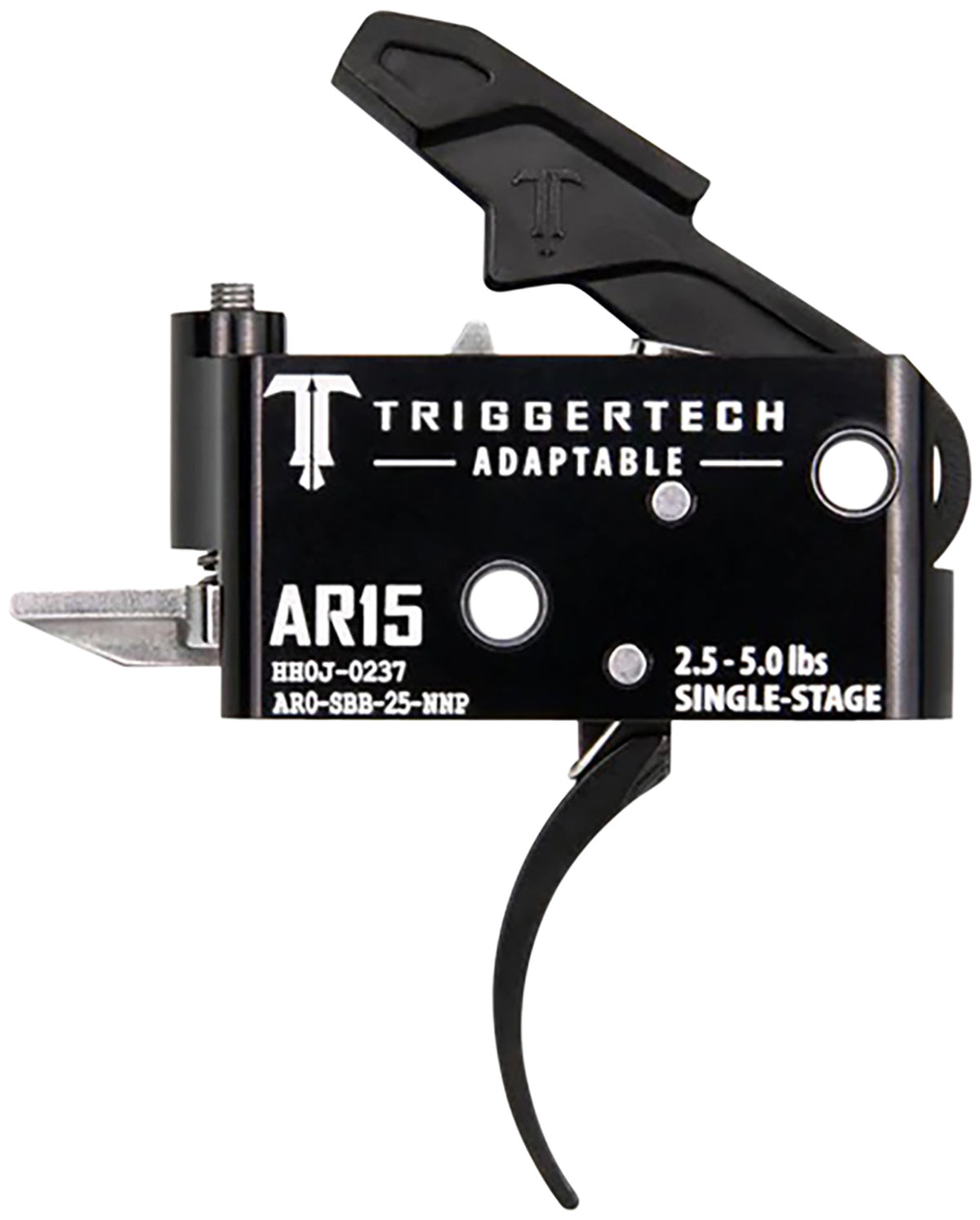 TriggerTech AR0SBB25NNP AR-15 Adaptable Pro Curved Trigger, Single-Stage 2.5-5 lbs Adjustable