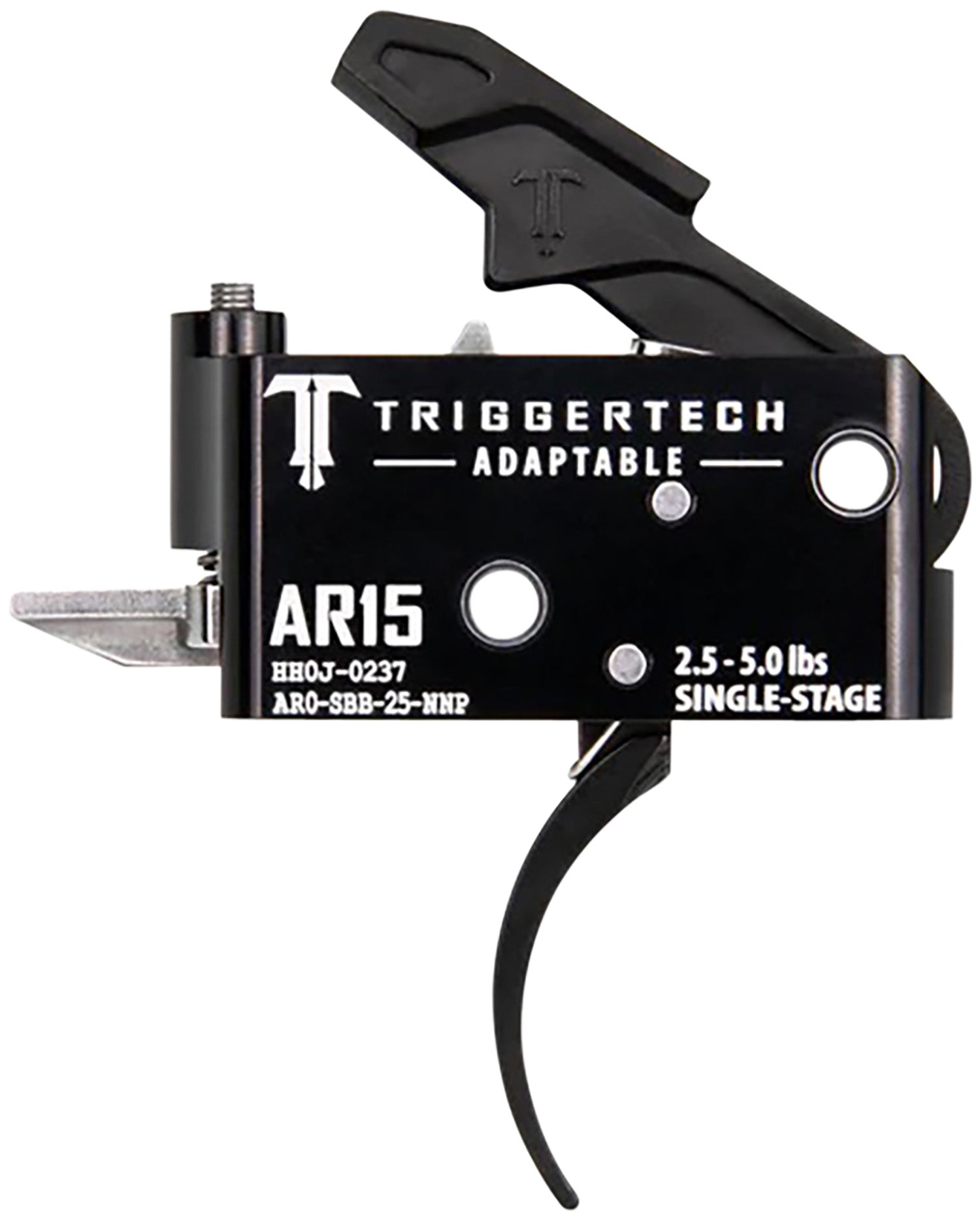 TriggerTech AR0SBB25NNP AR-15 Adaptable Pro Curved Trigger, Single-Stage 2.5-5 lbs Adjustable