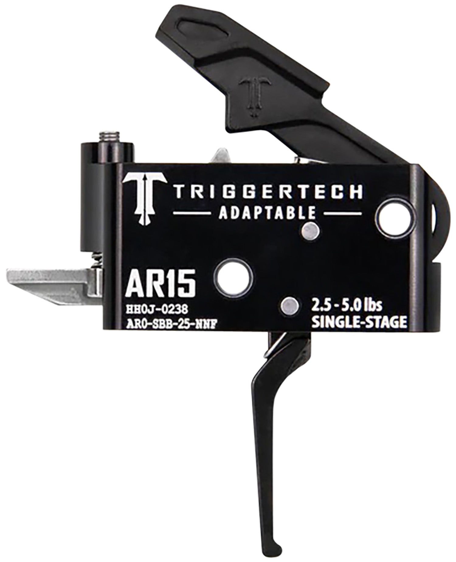 TriggerTech AR0SBB25NNF AR-15 Adaptable Flat Trigger, Single-Stage 2.5-5 lbs Adjustable