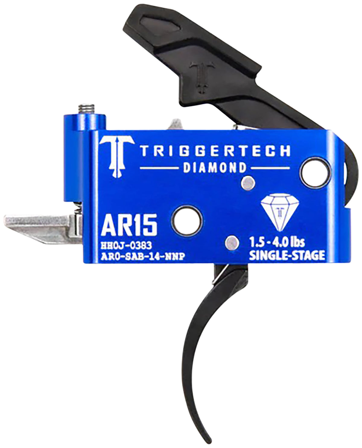 TriggerTech AR0SAB14NNP AR-15 Diamond Pro Curved Trigger, Single-Stage 1.5-4.0 lbs Adjustable