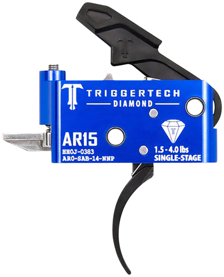 TriggerTech AR0SAB14NNP AR-15 Diamond Pro Curved Trigger, Single-Stage 1.5-4.0 lbs Adjustable
