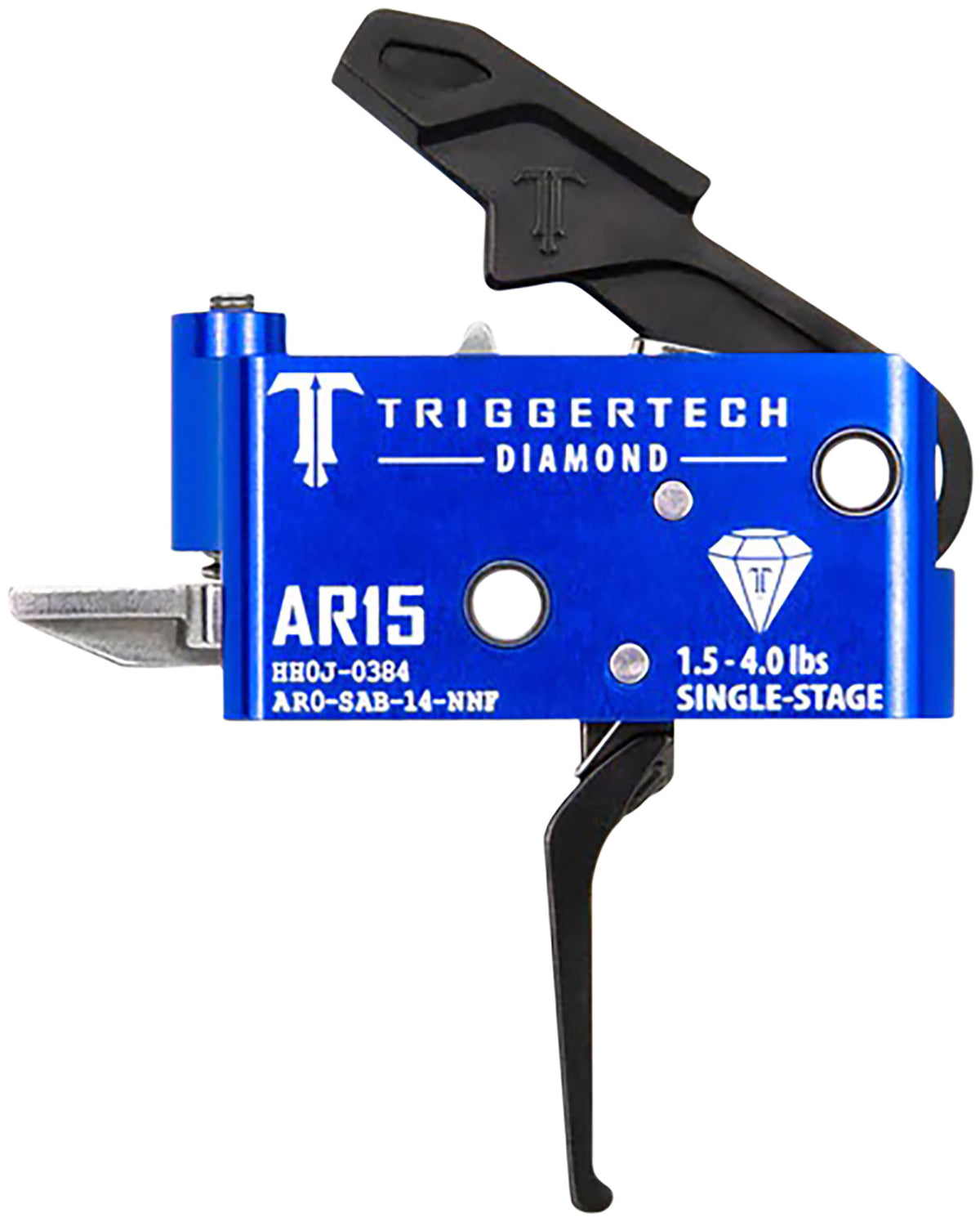 TriggerTech AR0SAB14NNF AR-15 Diamond Flat Trigger, Single-Stage 1.5-4.0 lbs Adjustable