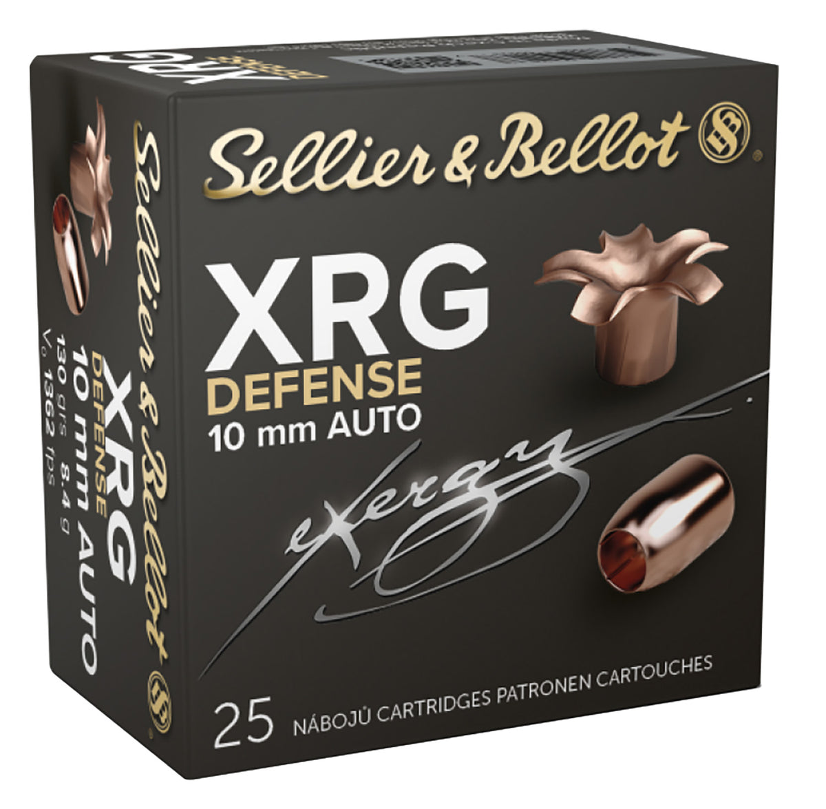 Sellier & Bellot (S&B) XRG Solid Copper Hollow Point 130 Grain 10mm Auto 1362 fps 754908501137
