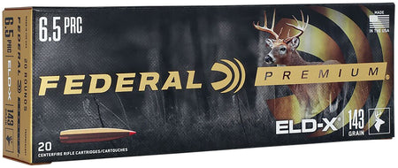 Federal 6.5 PRC Premium ELD-X 143 grain Extremely Low Drag-eXpanding ammunition