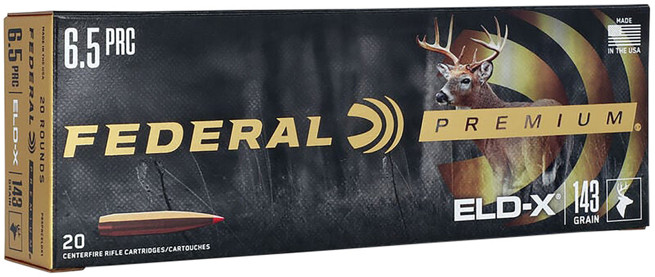 Federal 6.5 PRC Premium ELD-X 143 grain Extremely Low Drag-eXpanding ammunition