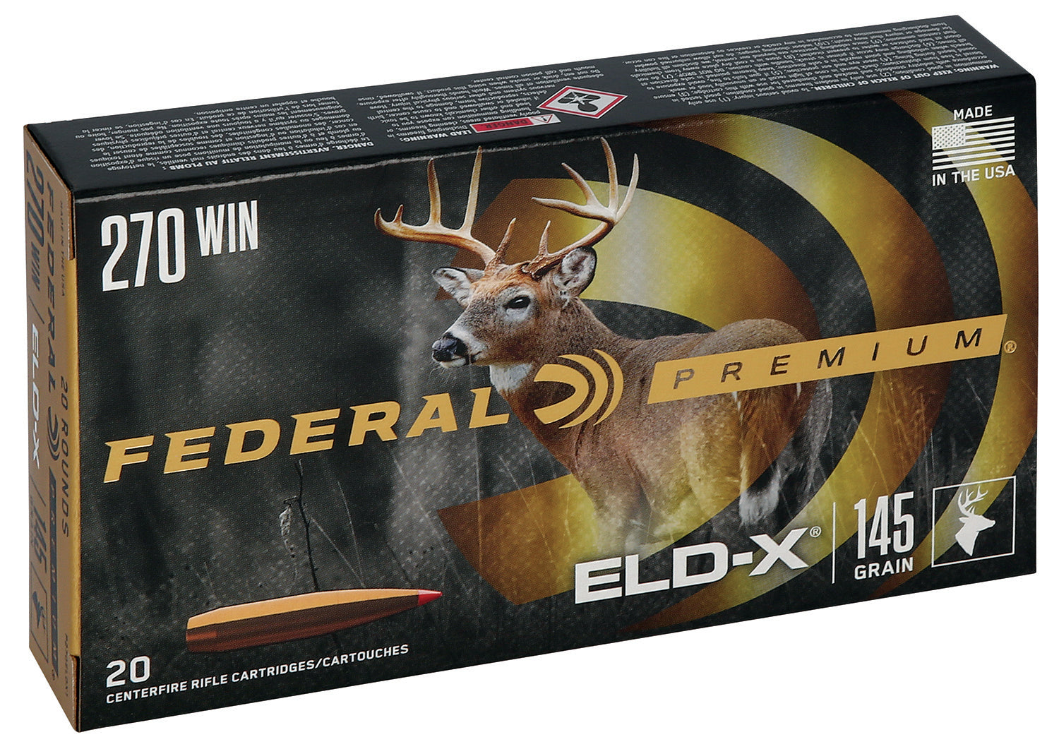 Federal Premium ELD-X Extremely Low Drag-eXpanding 145 Grain .270 Winchester 2890 fps 604544689815