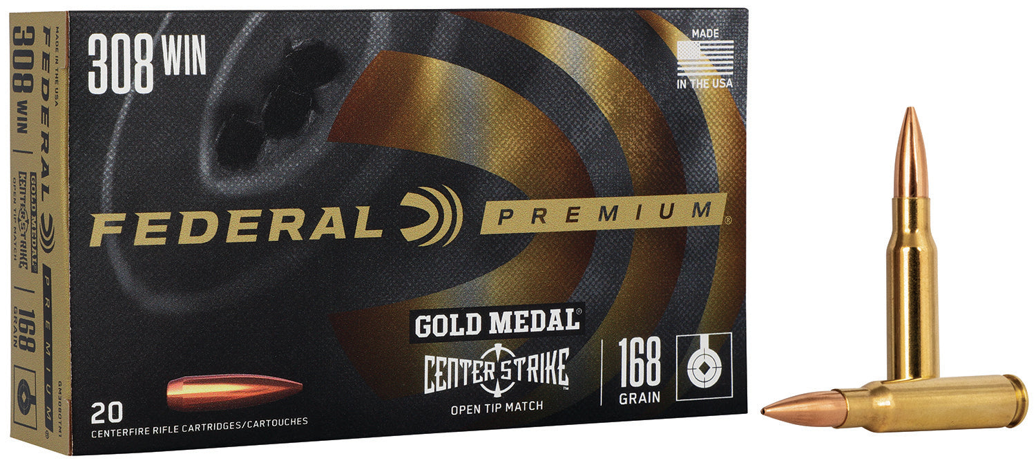 Federal Premium Gold Medal Open Tip Match 168 Grain .308 Win / 7.62x51mm 2650 fps 604544685152
