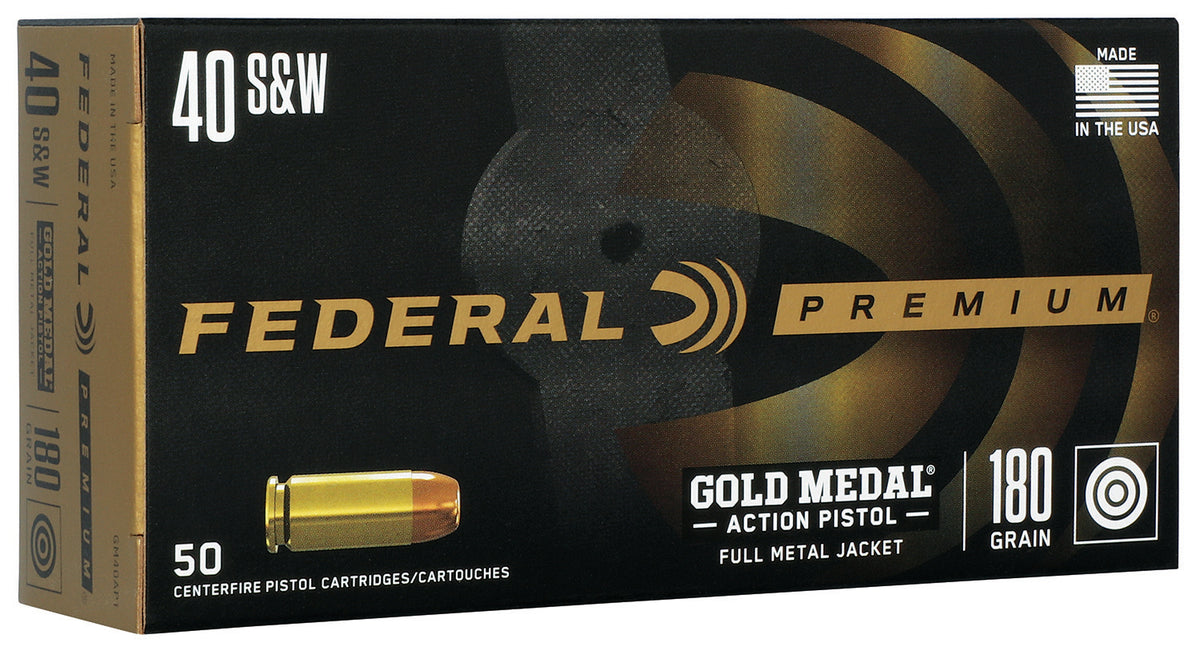 Federal Gold Medal Full Metal Jacket 180 Grain .40 S&W 950 fps 604544688115