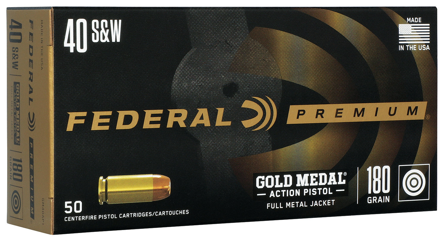Federal Gold Medal Full Metal Jacket 180 Grain .40 S&W 950 fps 604544688115