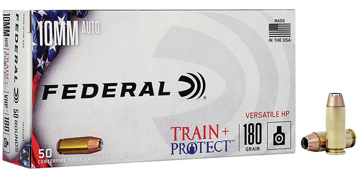 Federal Train & Protect Versatile Hollow Point 180 Grain 10mm Auto 1175 fps 604544687255