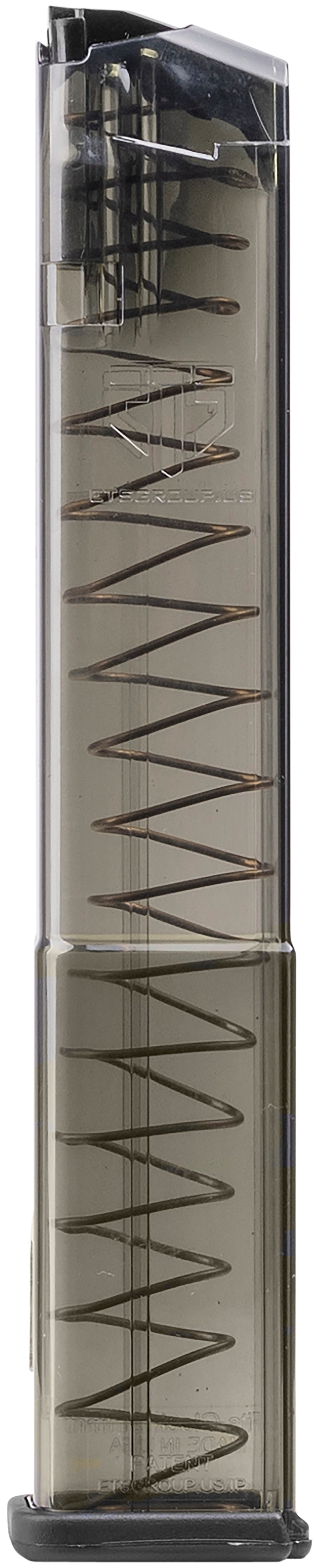 ETS Group 17rd 9mm Luger Standard Smoke Polymer Pistol Mag for Glock 19/26/45/18/19X/34