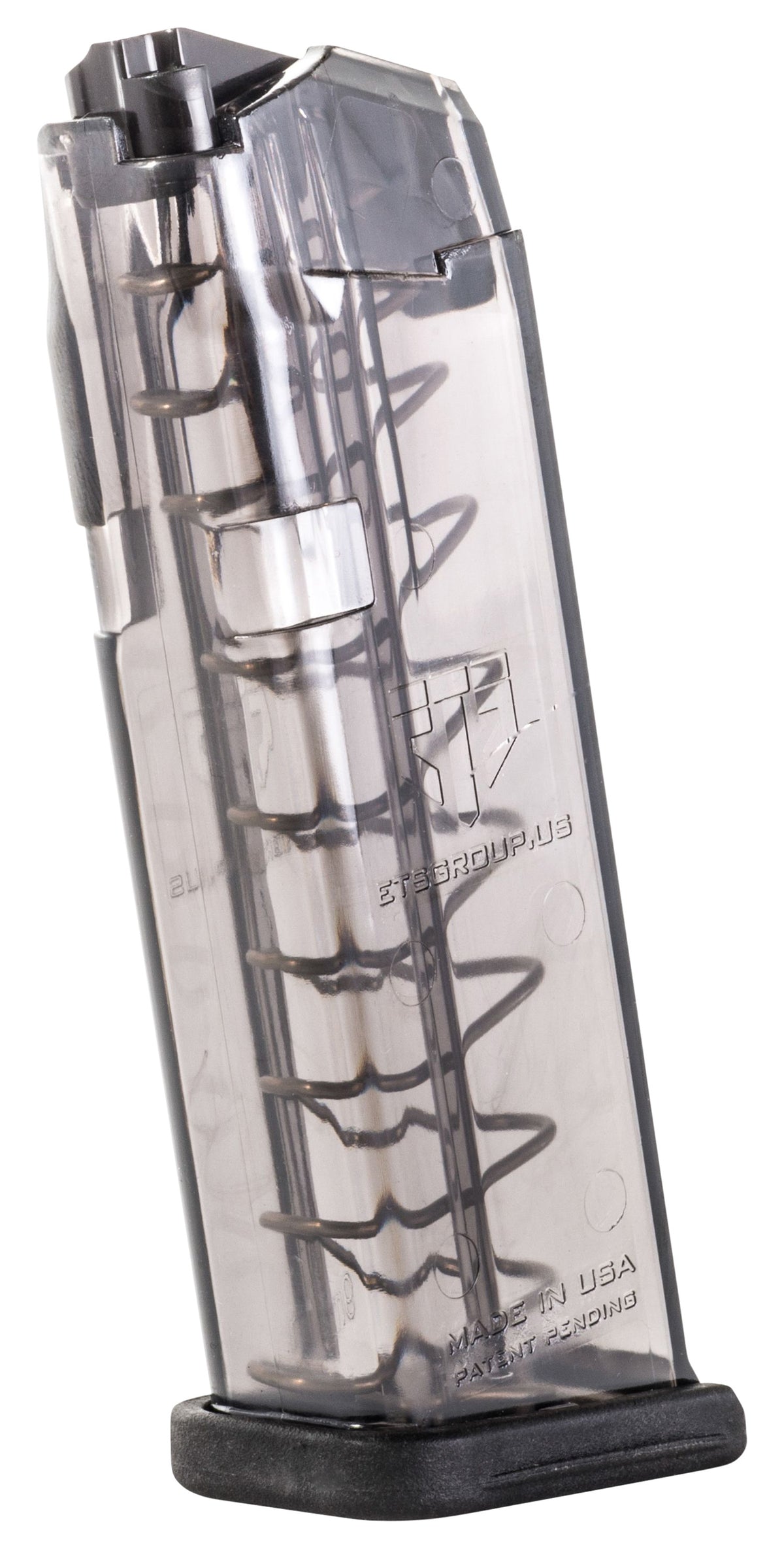 ETS Group 10rd Limited 9mm Luger Smoke Polymer Pistol Mag for Glock 19/26