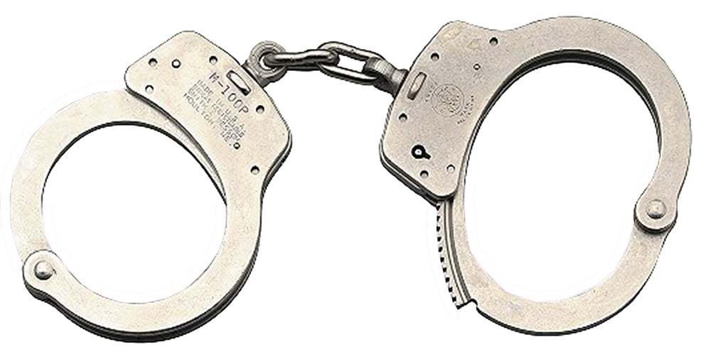 S&W 350135 Model 100P Push Pin Handcuffs Stainless Steel