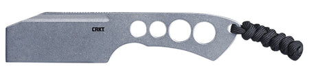 CRKT 2130 Razel Chisel 2" Plain Edge Fixed Blade Knife Stonewashed SS Blade Skeletonized Handle with Sheath and Cord Fob