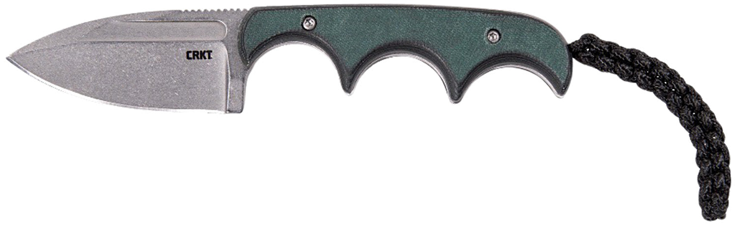 CRKT 2396 Minimalist 2.15" Fixed Blade Stonewashed Stainless Steel Spear Point Blade Green Resin Infused Fiber Handle