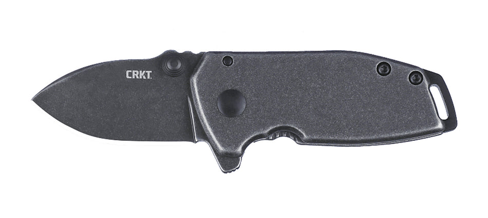 CRKT 2485K Squid Compact Assisted Opening Folding Knife Plain 8Cr13MoV SS Blade Stainless Handle and Pocket Clip