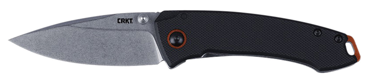 CRKT 2522 Tuna Compact 2.73" Plain Edge Stonewashed Stainless Blade Black G10 SS Handle Frame Lock with Pocket Clip