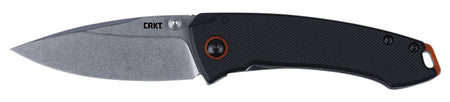 CRKT 2522 Tuna Compact 2.73" Plain Edge Stonewashed Stainless Blade Black G10 SS Handle Frame Lock with Pocket Clip