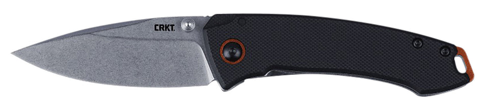 CRKT 2522 Tuna Compact 2.73" Plain Edge Stonewashed Stainless Blade Black G10 SS Handle Frame Lock with Pocket Clip
