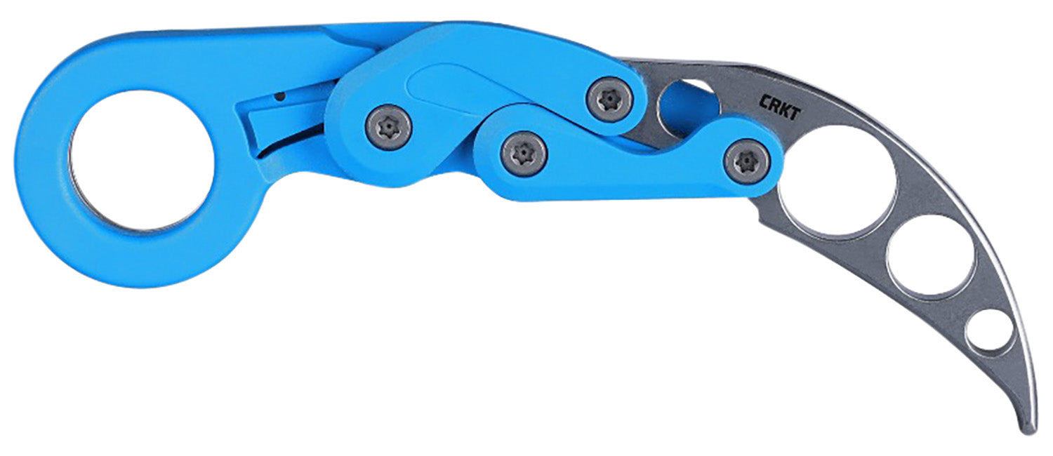 CRKT 4041T Provoke Trainer 2.48" Folding Karambit Plain 420J2 SS Blade Kinematic Technology Blue Polypropylene Handle and Clip