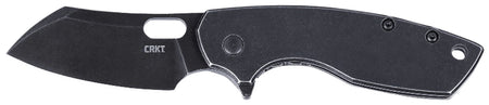 CRKT 5315KS Pilar Large 2.67" Flipper Folding Knife Black Stonewashed SS Blade Stainless Handle Two Position Pocket Clip