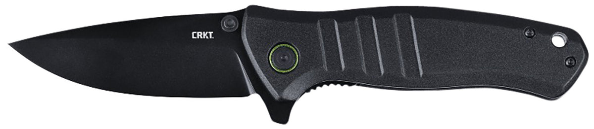 CRKT 6295 Dextro 3.18" Flipper Folding Knife Black Coated D2 Steel Blade Lightweight Aluminum Handle Includes Pocket Clip