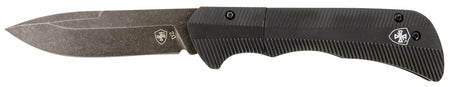 Templar AAABK321 Auto Assist 3.50" Folding Drop Point Black Oxide Stonewashed D2 Steel Blade, Aluminum Handle